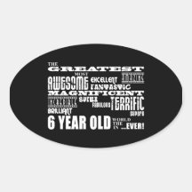 6èmes ans modernes frais de fête d'anniversaire pl stickers ovales