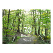70 belles années ! - Anniversaire+Pont de forêt Invitations