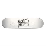 70's pin-up skull plateau de skateboard