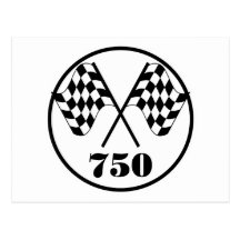 750 drapeaux Checkered Carte Postale