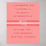 7 mots à un long et heureux mariage - affiche