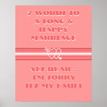 7 mots à un long et heureux mariage - affiche
