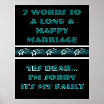 7 mots à un long et heureux mariage - affiche