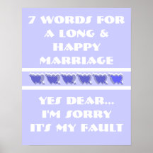 7 mots à un long et heureux mariage - affiche