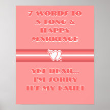 7 mots à un long et heureux mariage - affiche