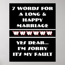 7 mots à un long et heureux mariage - affiche