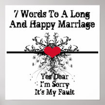 7 mots à un long et heureux mariage - affiche