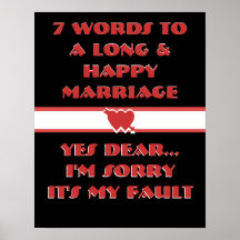 7 mots à un long et heureux mariage - affiche