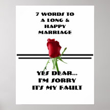 7 mots à un long et heureux mariage - affiche