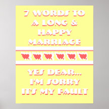 7 mots à un long et heureux mariage - affiche