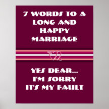 7 mots à un long et heureux mariage - affiche