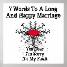 7 mots à un long et heureux mariage - affiche