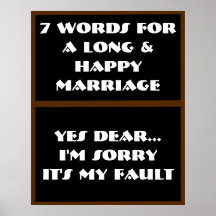 7 mots à un long et heureux mariage - affiche