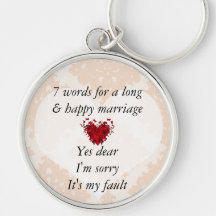 7 mots à un long mariage et au mariage heureux porte-clefs