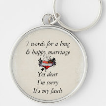 7 mots à un long mariage et au mariage heureux porte-clés