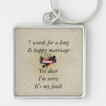 7 mots à un long mariage et au mariage heureux porte-clés