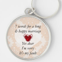 7 mots à un long mariage et au mariage heureux porte-clef