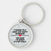 7 mots à un long mariage et au mariage heureux porte-clé