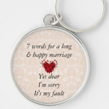 7 mots à un long mariage et au mariage heureux porte-clés