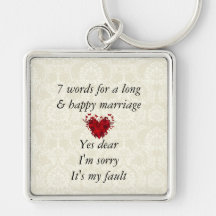7 mots à un long mariage et au mariage heureux porte-clef