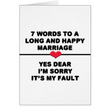 7 mots pour un long et heureux mariage carte