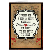 7 mots pour un long et heureux mariage cartes de vœux