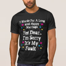 7 mots pour un long et heureux mariage - customisé t-shirts