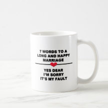 7 mots pour un long et heureux mariage tasse