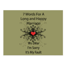 7 mots pour un long mariage carte postale