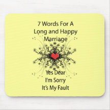 7 mots pour un long mariage tapis de souris