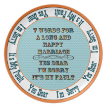 7 mots pour un plat de long et heureux mariage assiette