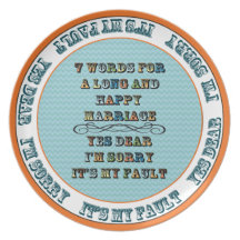 7 mots pour un plat de long et heureux mariage assiettes pour soirée