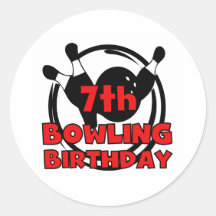 7ème Anniversaire de bowling Autocollant