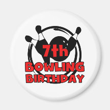 7ème Anniversaire de bowling Aimants Pour Réfrigérateur