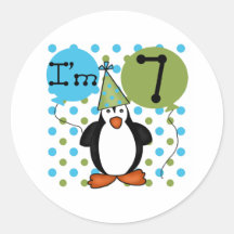 7ème Anniversaire de pingouin Adhésif