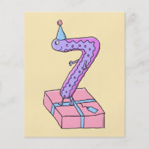 7ème Bande dessinée rose et pourpre d'anniversaire Prospectus Personnalisés