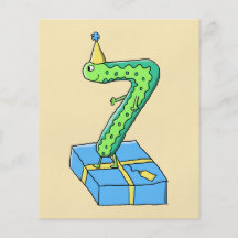 7ème Bande dessinée, vert et bleu d'anniversaire Prospectus En Couleur
