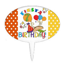 7ème gâteau d'anniversaire de fiesta Topper Piques À Gâteau