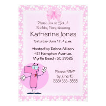 7ème Invitations de fête d'anniversaire