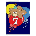 7ème Ours de nounours d'anniversaire (2) Carte