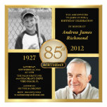 85th Invitations d'anniversaire puis et maintenant
