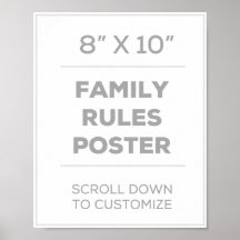 8" x 10" famille ordonne l'affiche