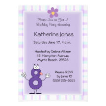 8ème Invitations de fête d'anniversaire