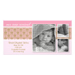 8x4 faire-part de naissance rose du baroque 3-Phot Photocartes