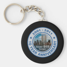 911 anniversaire de 10 ans porte-clé