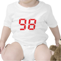 98 quatre-vingt-dix-huit nombres numériques de rév t-shirts