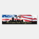 9/11 horizon rappelé de NY et drapeau de ondulatio Autocollant Pour Voiture
