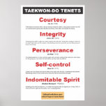 9-3 affiche personnalisable de principes du Taekwo