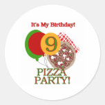 9ème Anniversaire de partie de pizza Autocollants