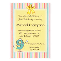9ème Invitation de fête d'anniversaire